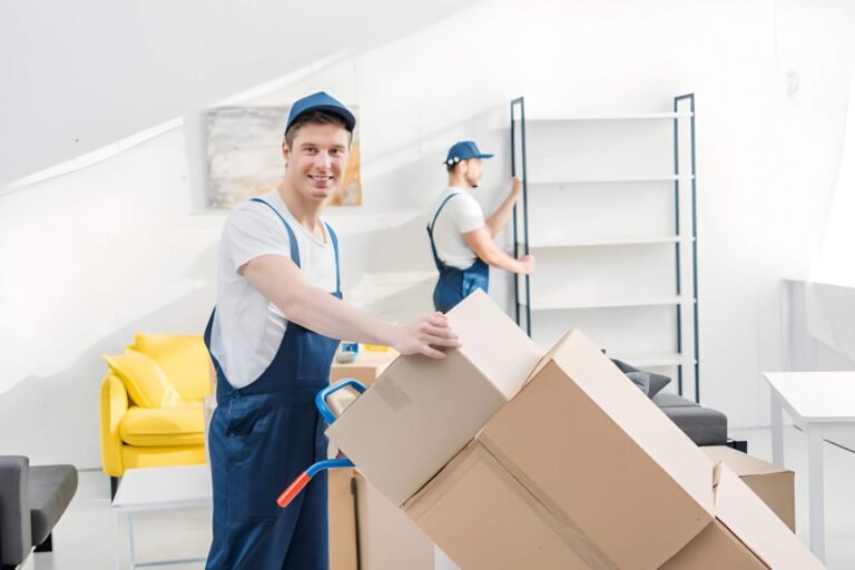 Professional movers handling a residential move