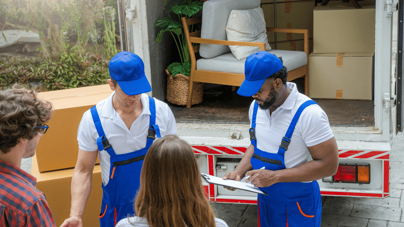 Professional movers assisting a family in Victoria